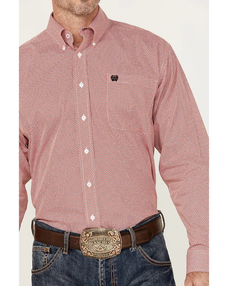 Cinch Men's Geo Print Long Sleeve Button-Down Western Shirt
