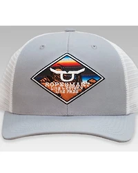Ropesmart Men's Light Gray Serape Embroidered Diamond Patch Mesh-Back Ball Cap