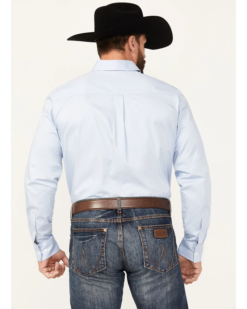 Cody James Men's Performance Twill Solid Long Sleeve Button-Down Western Shirt