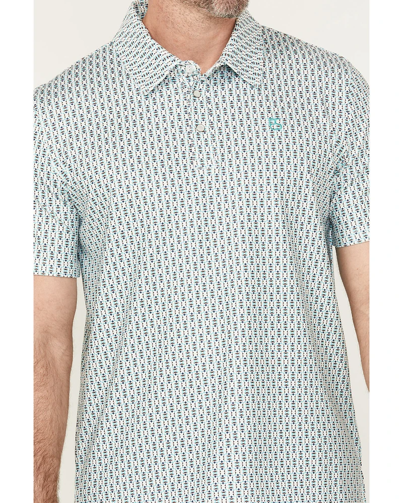 Panhandle Men's Geo Print Short Sleeve Stretch Polo