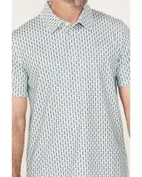 Panhandle Men's Geo Print Short Sleeve Stretch Polo