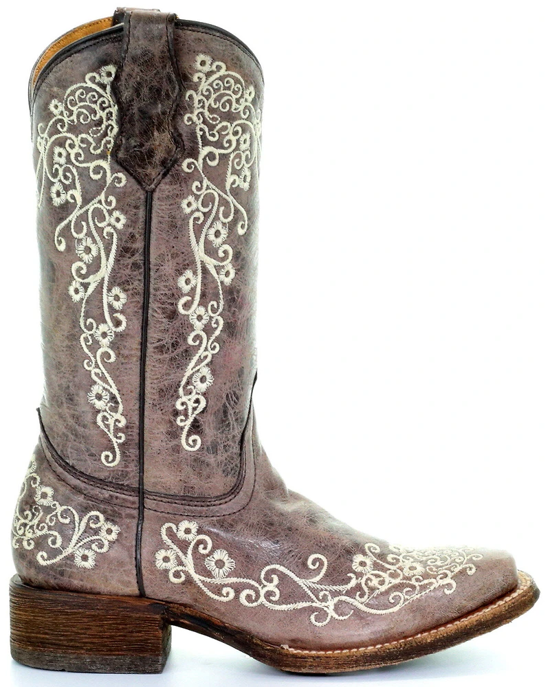 Corral Kids' Embroidered Square Toe Western Boots