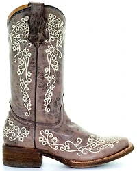 Corral Kids' Embroidered Square Toe Western Boots