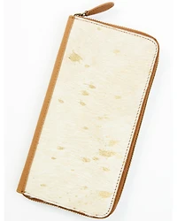 Shyanne Women's Gold Foil Hair-On Wallet