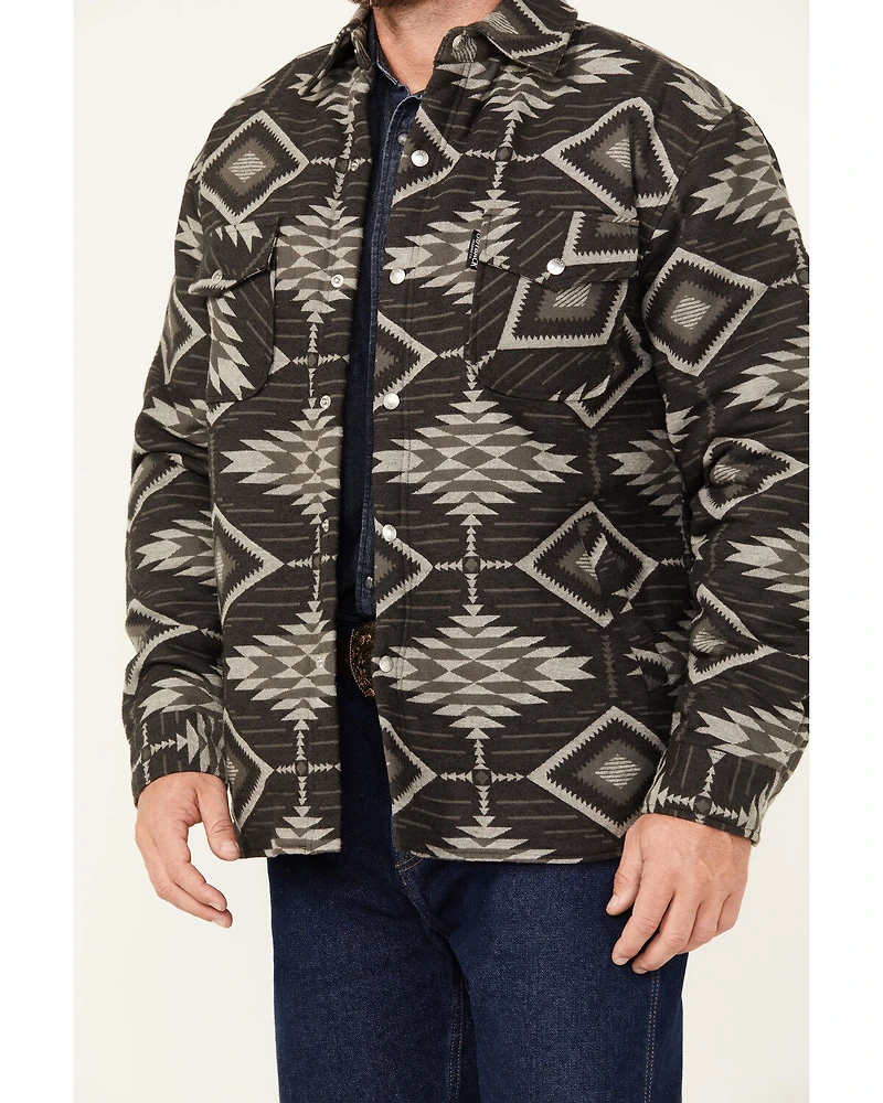 Outback Trading Co Men's Southwestern Print Lined Snap Shirt Jacket