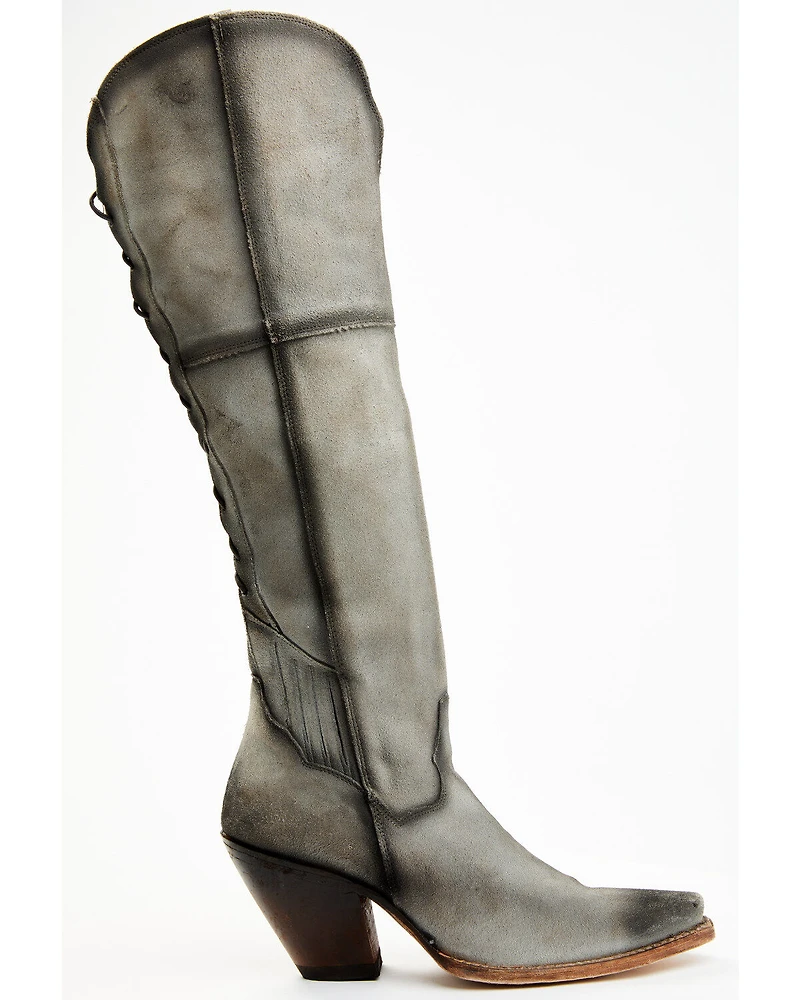 Dan Post Women's Corsette Over The Knee Fashion Western Boots - Snip Toe