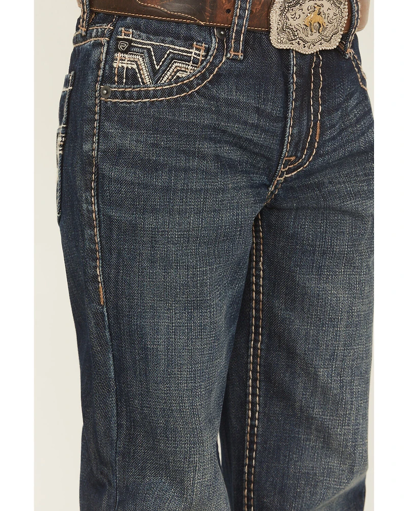 Rock & Roll Denim Boys' Dark Wash Raised Bootcut Jeans