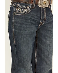 Rock & Roll Denim Boys' Dark Wash Raised Bootcut Jeans