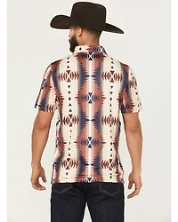 Hooey Men's The Weekender Southwestern Print Short Sleeve Button-Down Polo Shirt