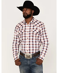 Cody James Men's Blue River Plaid Long Sleeve Snap Western Shirt