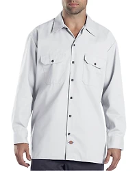 Dickies Men's Solid Twill Button Down Long Sleeve Work Shirt