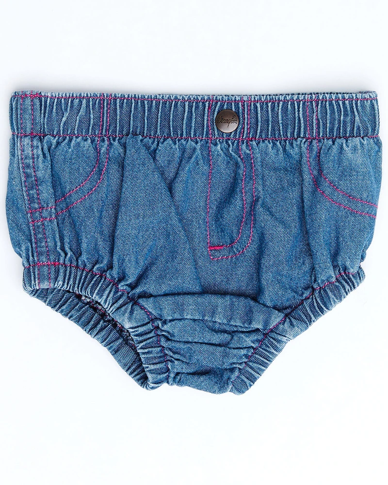 Wrangler Infant Girls' Denim Diaper Cover