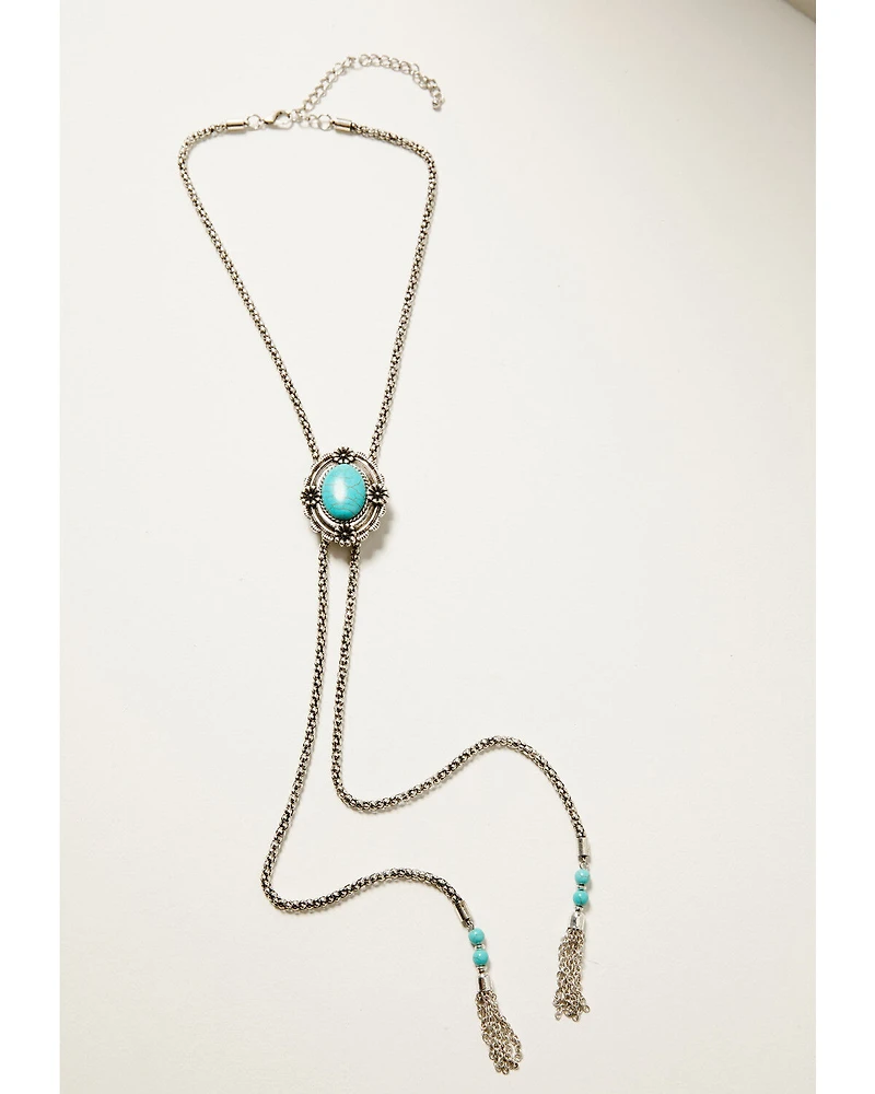 Shyanne Women's Floral Concho Bolo Necklace