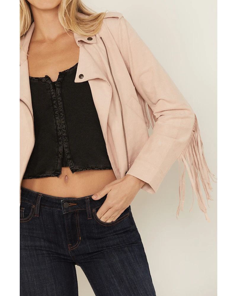 Idyllwind Women's Odessa Faux Suede Fringe Moto Jacket