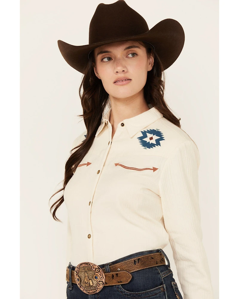 Shyanne Women's Western Embroidered Long Sleeve Snap Shirt