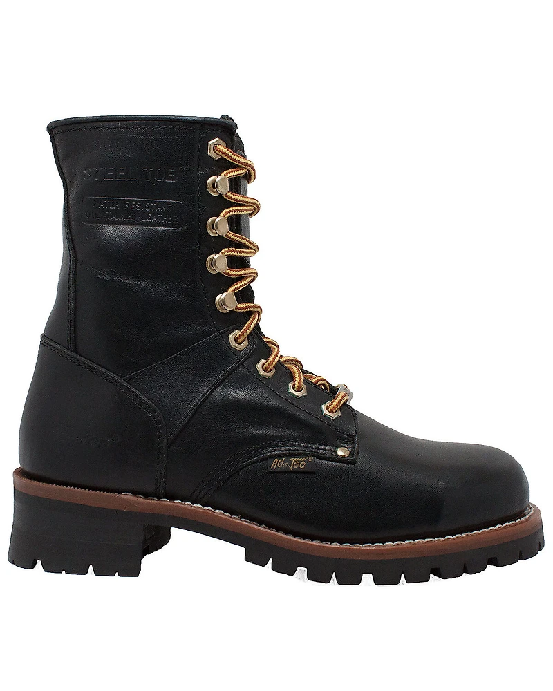 Ad Tec Men's 9" Waterproof Logger Work Boots - Steel Toe