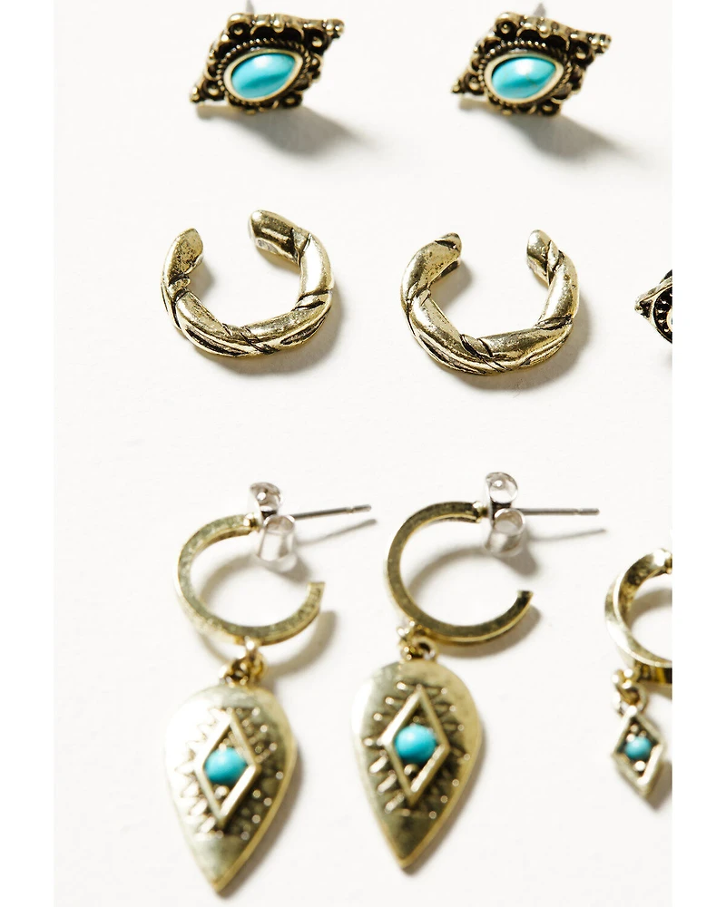 Shyanne Women's Desert Boheme Twisted Cuff Earring Set - 6 Pieces