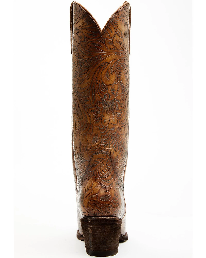 Shyanne Women's Eden Tooled Tall Western Boots - Snip Toe