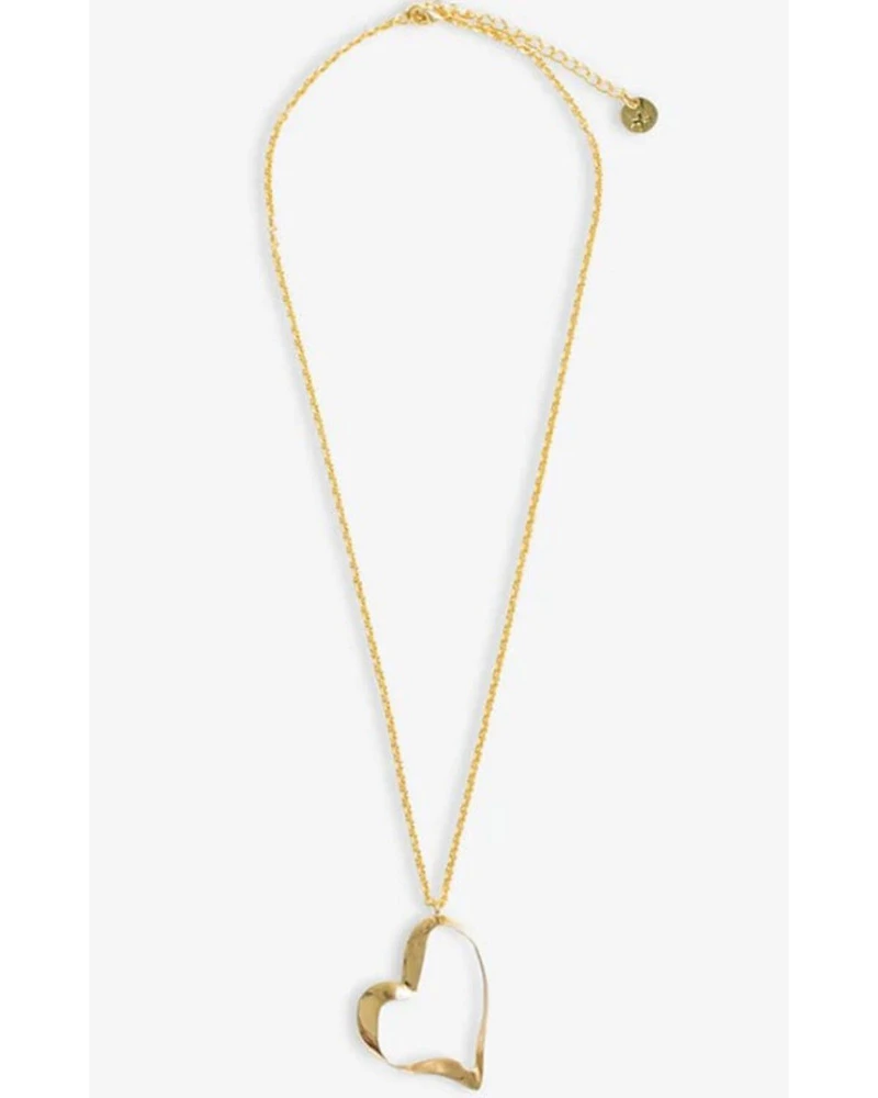 Ink + Alloy Women's Hope Ribbon Open Heart Necklace