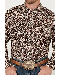 Cowboy Hardware Men's Mixed Paisley Print Long Sleeve Snap Western Shirt