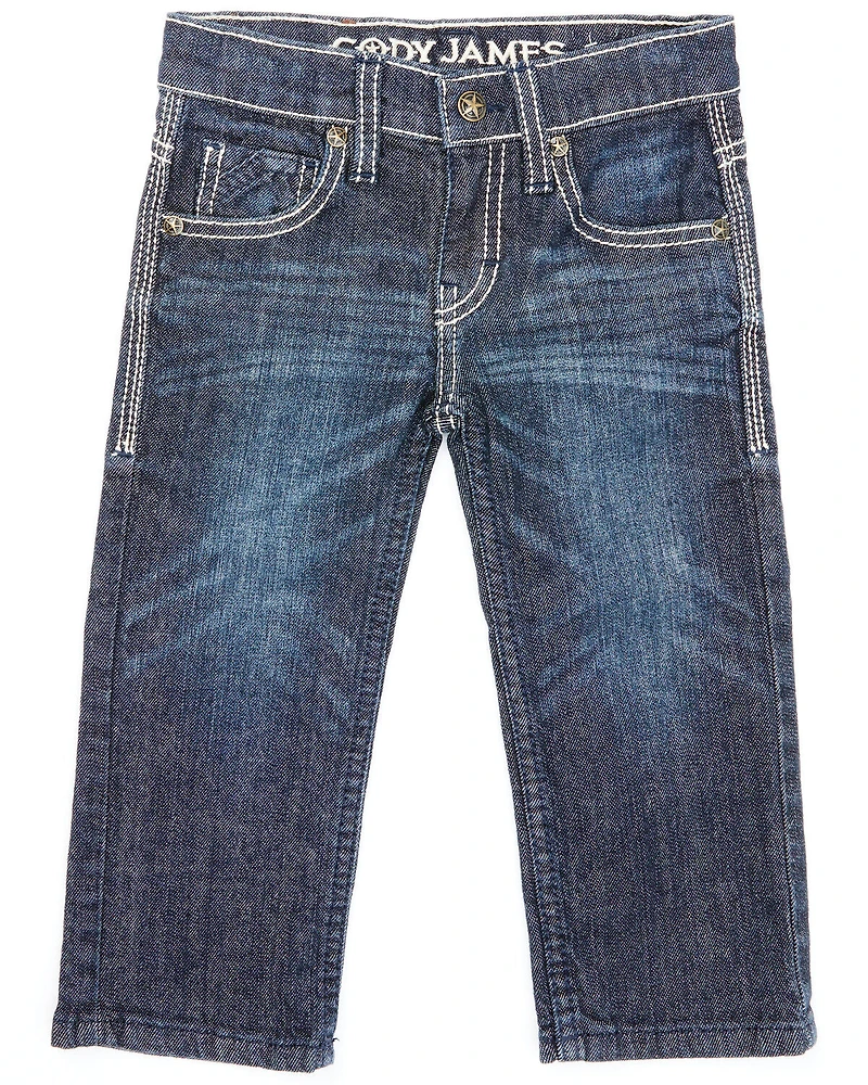 Cody James Toddler Boys' Night Hawk Medium Wash Mid Rise Stretch Relaxed Bootcut Jeans