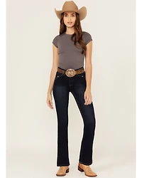 Rock & Roll Denim Women's Dark Wash High Rise Bootcut Stretch Jeans
