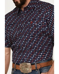 Rodeo Clothing Men's Medallion Print Short Sleeve Snap Western Shirt