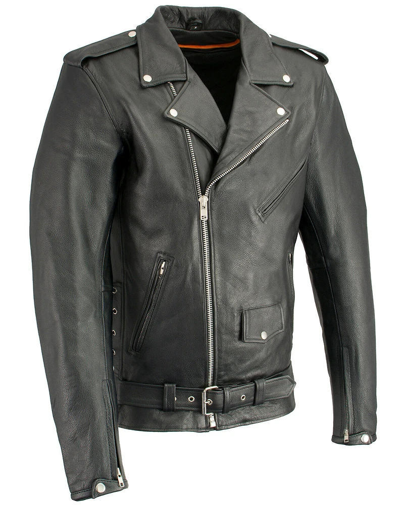 Milwaukee Leather Men's Classic Side Lace Concealed Carry Motorcycle Jacket - Tall