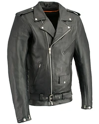 Milwaukee Leather Men's Classic Side Lace Concealed Carry Motorcycle Jacket - Tall