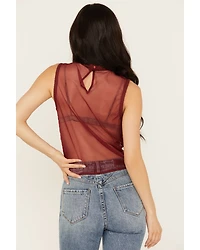 Beyond The Radar Women's Lace Mock Neck Tank