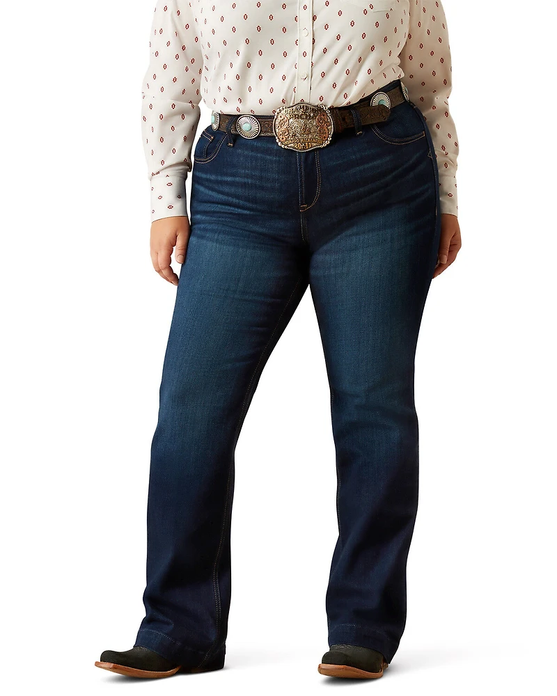 Ariat Women's Julianna Dark Wash Perfect Rise Trouser Stretch Denim Jeans - Plus