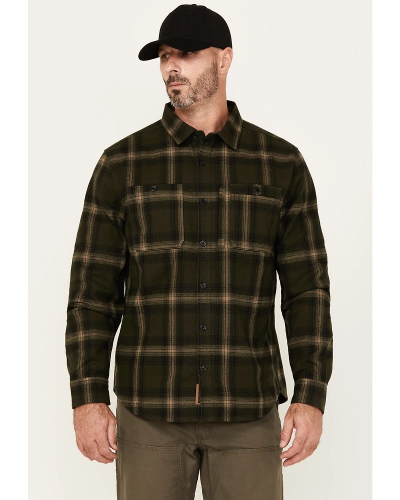 Lucky Brand Workwear Men's Hometown Plaid Print Long Sleeve Button-Down Flannel Shirt