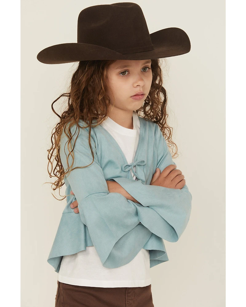 Shyanne Girls' Wrap Bolero Faux Suede Tie-Front Top