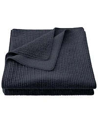 HiEnd Accents Navy Stonewashed Cotton & Velvet 3-Piece King Quilt Set