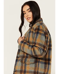 Cleo + Wolf Women's Oversized Plaid Print Peacoat