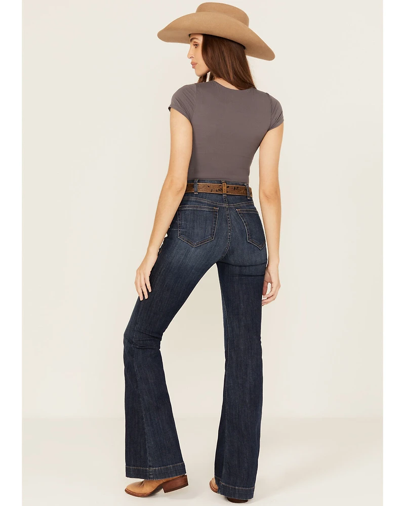 Ariat Women's Alex Dark Wash High Rise Flare Stretch Denim Jeans