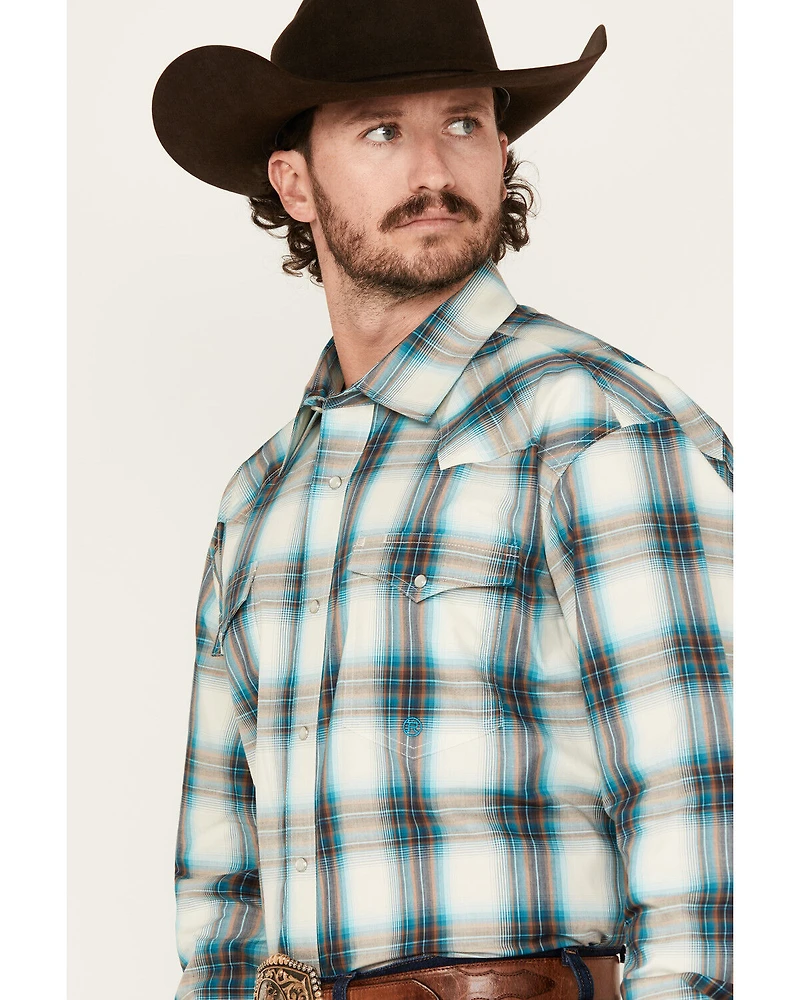 Roper Men's Amarillo Plaid Print Long Sleeve Snap Western Shirt