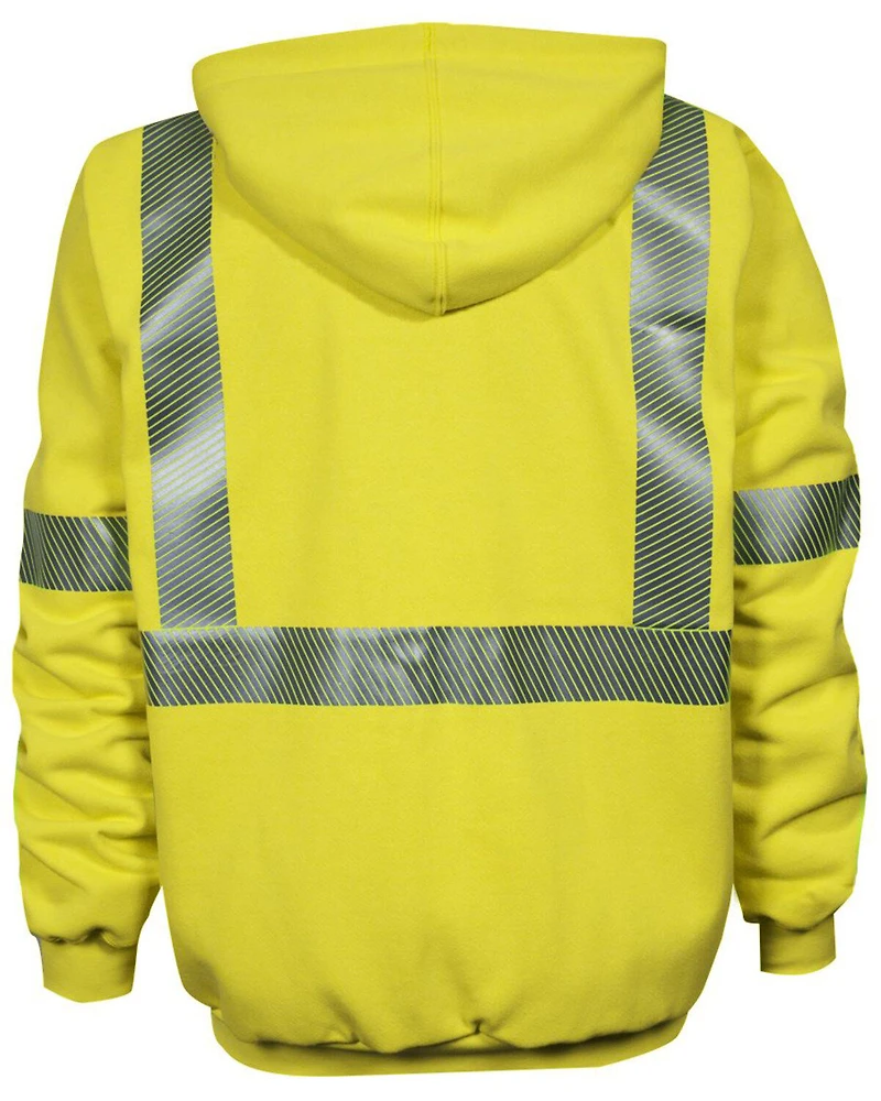 National Safety Apparel Men's 2X-3X FR Vizable Hi-Vis Zip Front Work Sweatshirt - Tall