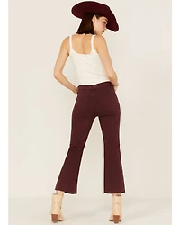 Sneak Peek Women's Plum Raw Hem Crop Jeans