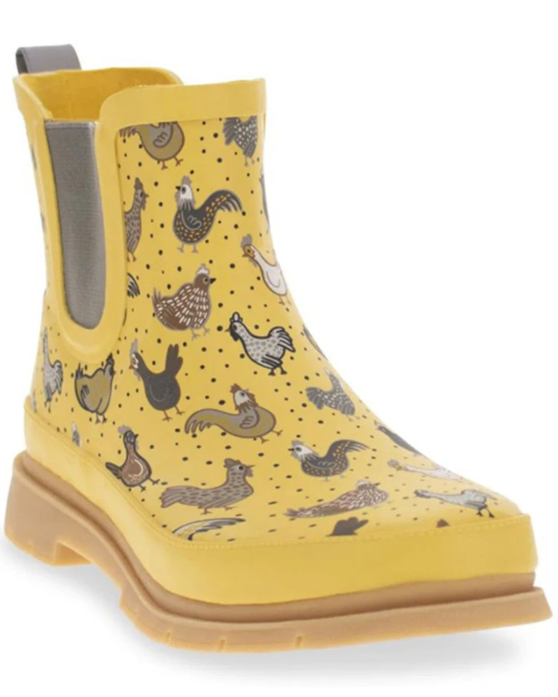 Western Chief Women's Hen Frenzy Chelsea Rain Boots - Round Toe