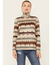 Tasha Polizzi Women's Zuri Southwestern Print Long Sleeve Turtleneck Top