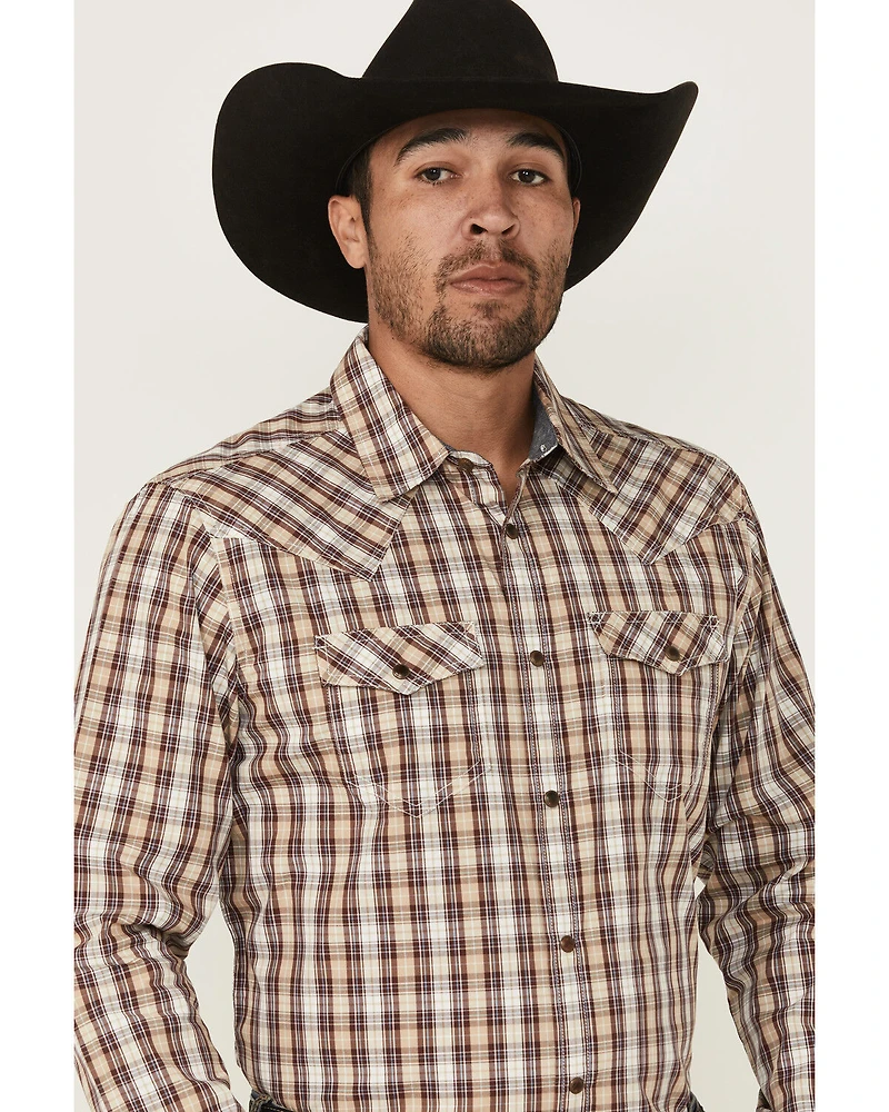 Cody James Men's Bradford Plaid Print Long Sleeve Snap Western Shirt