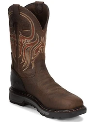 Justin Men's Waterproof Square Steel Toe Work Boots
