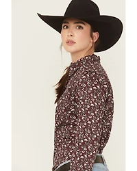 Wrangler Retro Women's Floral Print Long Sleeve Snap Western Shirt