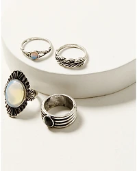 Shyanne Women's Moonstone Ring Set - 4 Piece