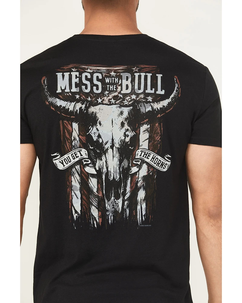 Buckwear Men's Bull Horns Short Sleeve Graphic