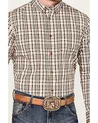 Cody James Men's Rough Dirt Plaid Print Long Sleeve Button-Down Stretch Western Shirt