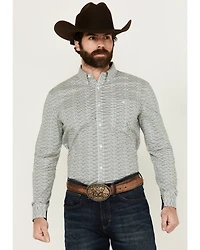 RANK 45® Men's Tunis Printed Long Sleeve Button-Down Performance Stretch Western Shirt