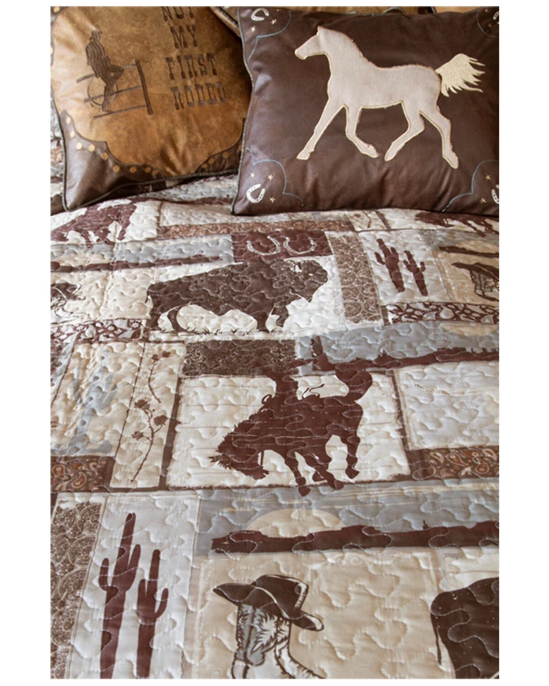 Carstens Home Wrangler Vintage Cowboy Queen Quilt Set - 3-Piece