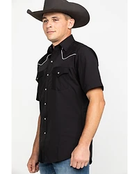 Ely Short Sleeve Black Western Shirt